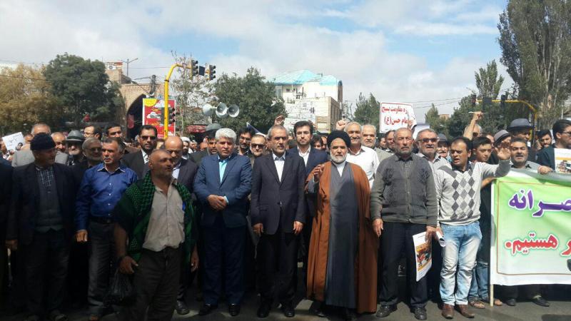 تجمع نماز گذاران اردبیل در محکومیت کشتار مسلمانان میانمار +تصاویر
